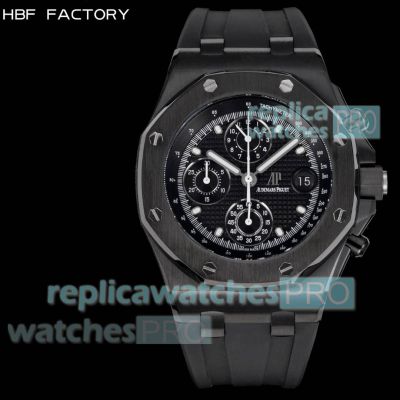 HBF Clone Audemars Piguet Royal Oak Offshore Swiss 3126 Chronograph All Black Watch 